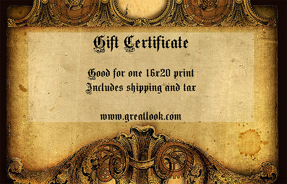 16x20 Gift Certificate